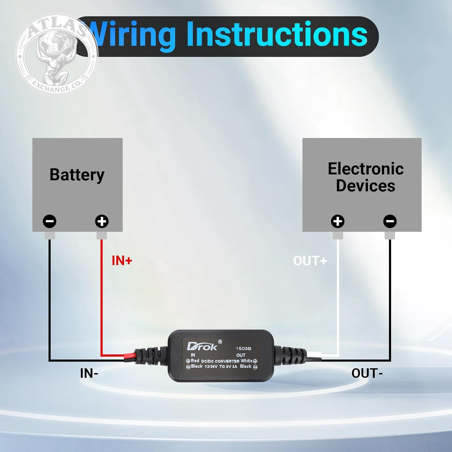 DROK 12V to 9V DC Converter, 11-32V to 9V 3A DC Buck Converter, Voltage Regulato