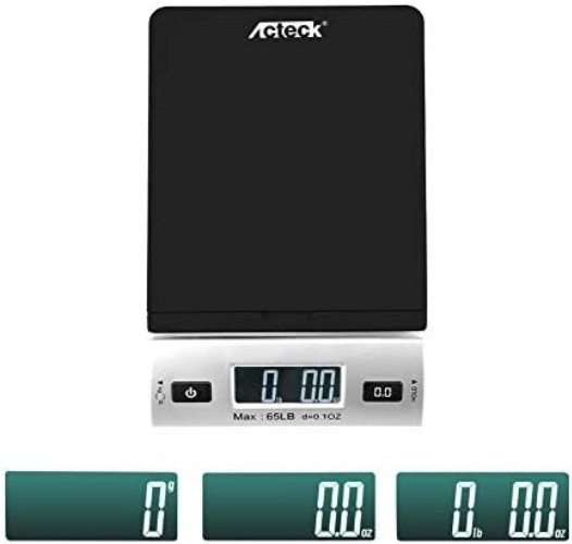 65LBx0.1OZ Digital Shipping Postal Scale w/ Batteries & AC Adapter, Black Silver