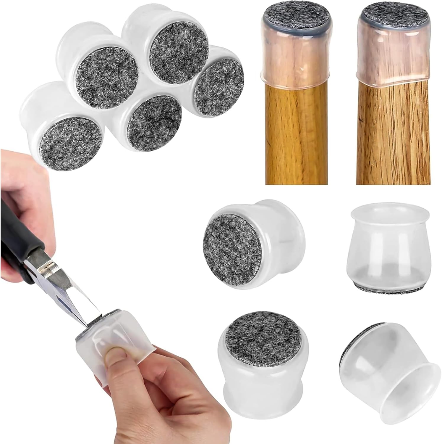 40 Pieces Anti Scratch Chair Leg Caps, Furniture Foot Cover, Anti Slip Chair Fee
