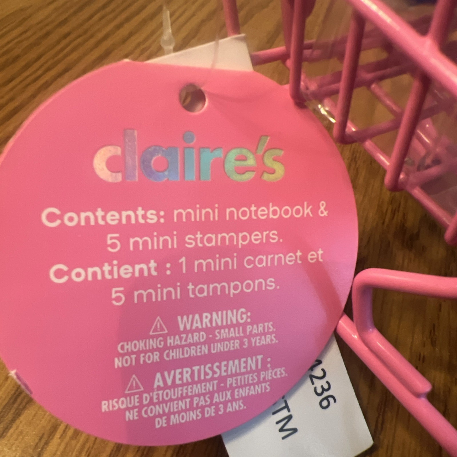 New Mini pink Shopping Cart for Desk Top Teacher Office 4.72” Stamps mini book