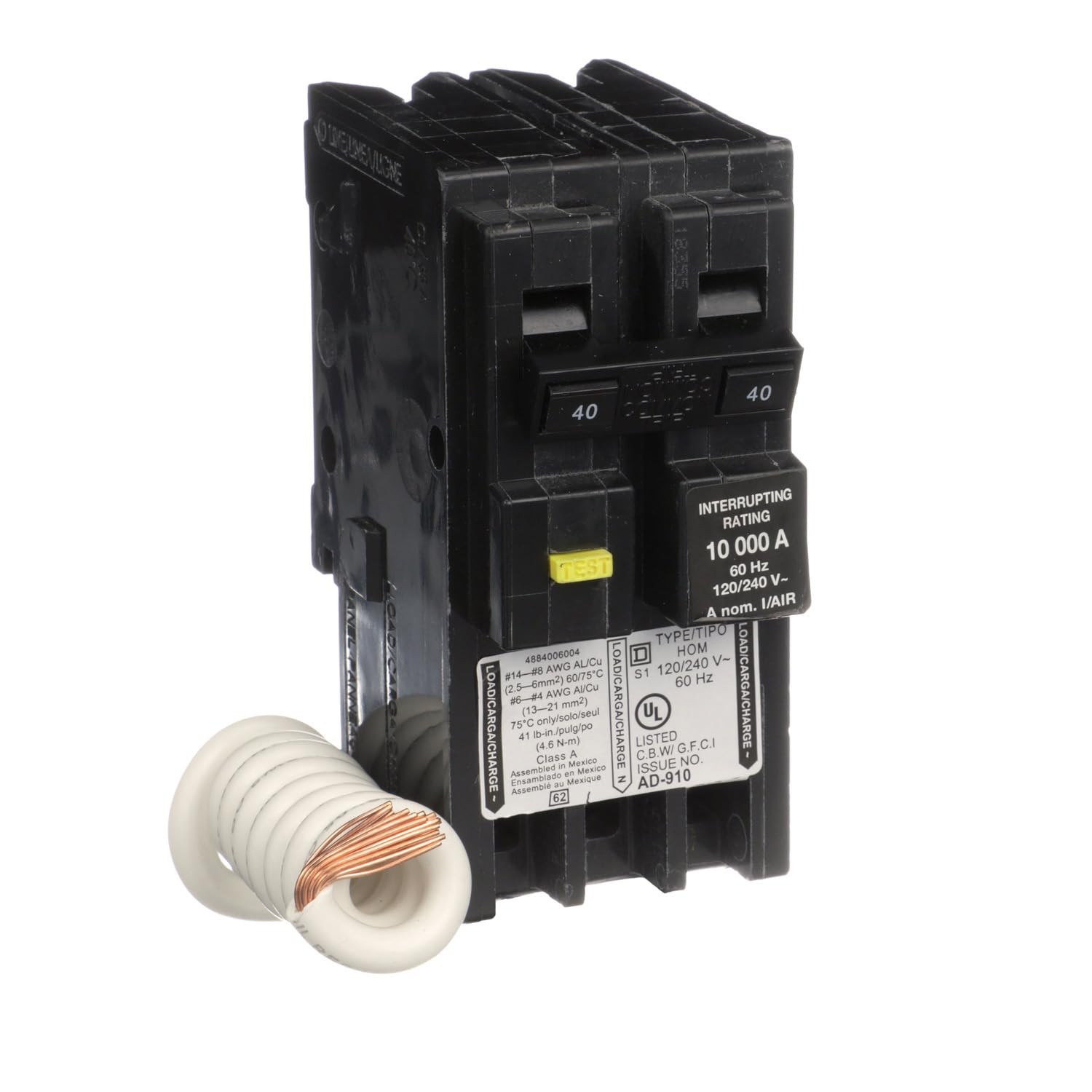 Square D by Schneider Electric Homeline 40 Amp Mini Circuit Breaker, 2 Pole,