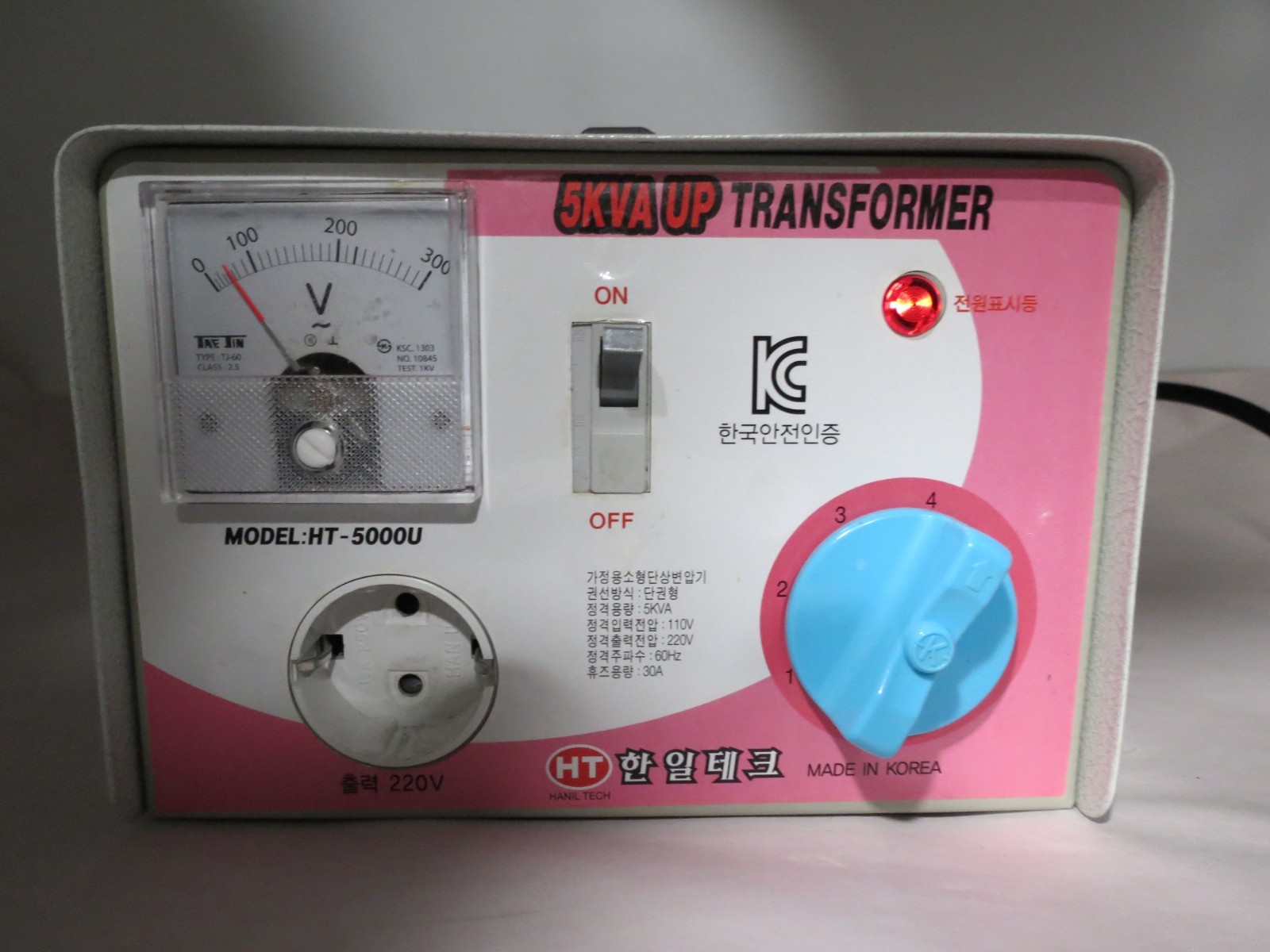 5kVA Step-Up Transformer 110V to 220V – For Korean 220V Appliances