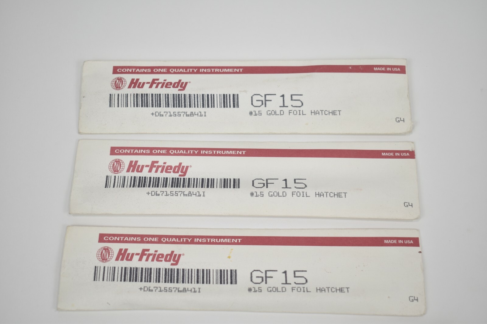 Hu-Friedy Dental Hatchets Set of 3 – GF15 Gold Foil #41 with Round Handles