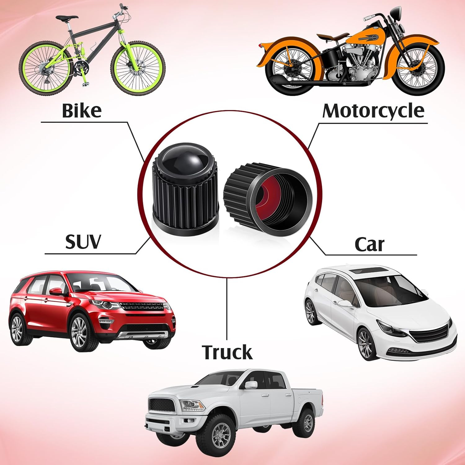 20pc Tire Valve Stem Caps Dustproof Plastic Universal Fit for Car Truck Bike