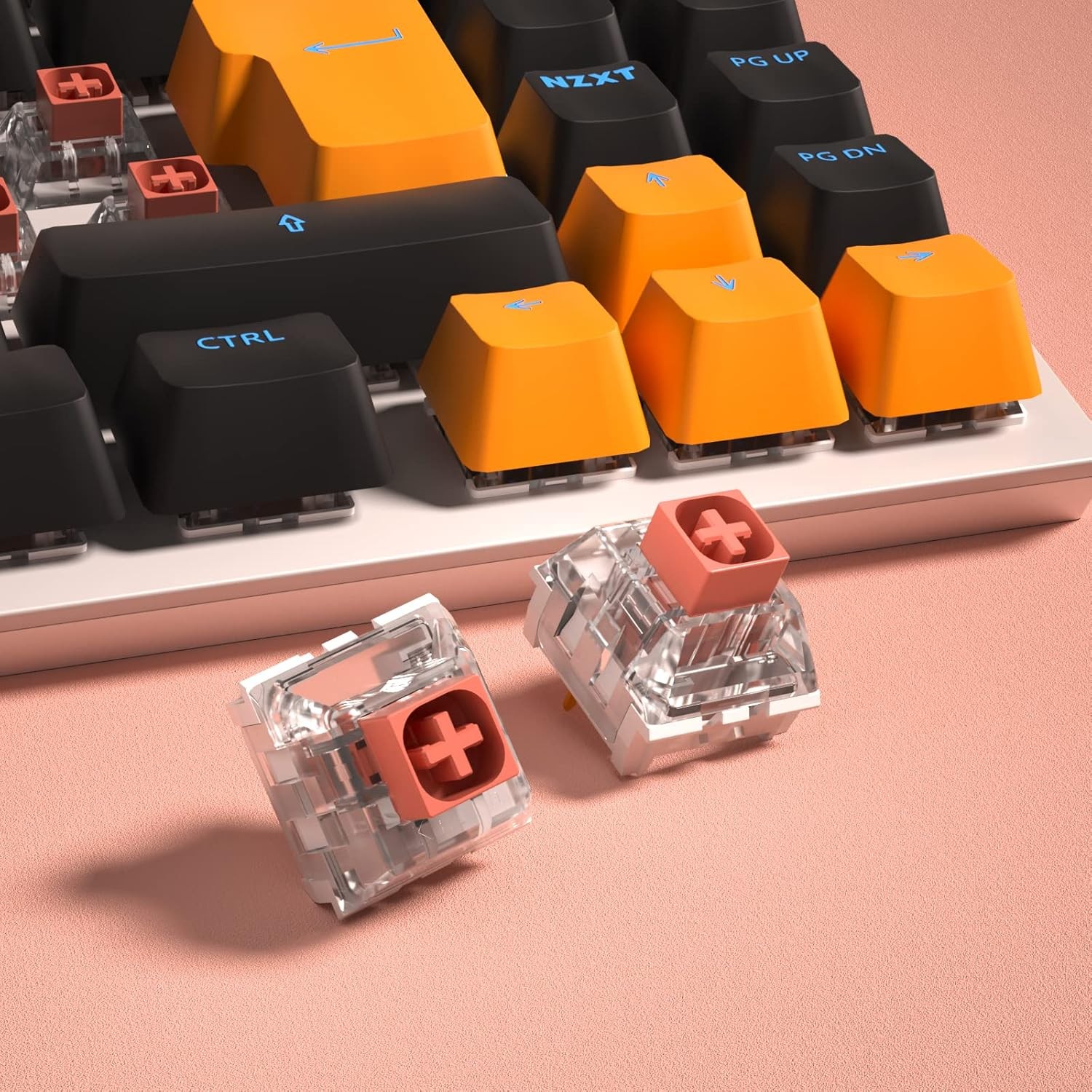 Heavy Dark Yellow Burnt Orange Pale Blue DIY Mechanical Keyboard Switch 3Pins