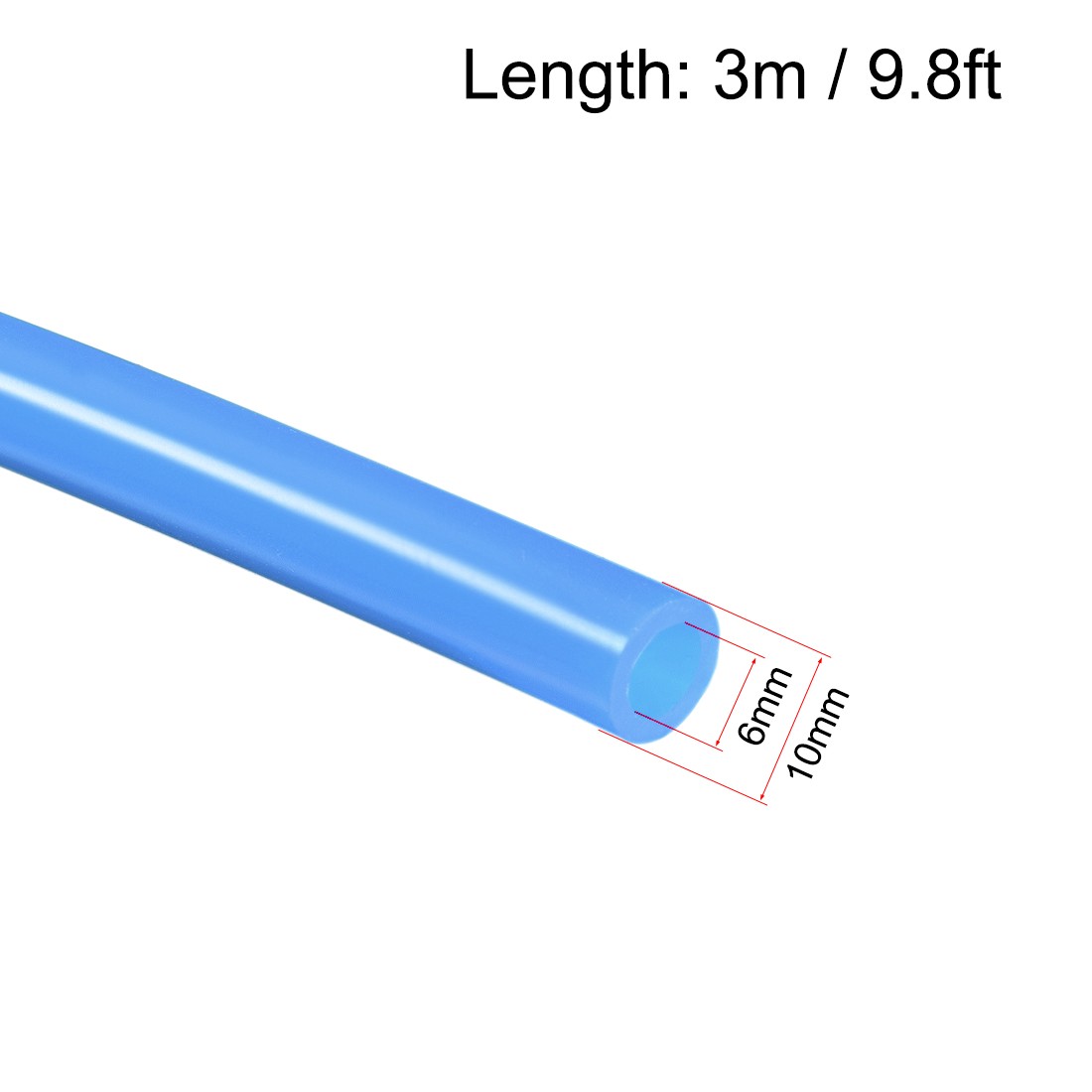 Silicone Tubing 6mm ID X 10mm OD 9.8ft 3 Meters Flexible Tube Air Hose Blue