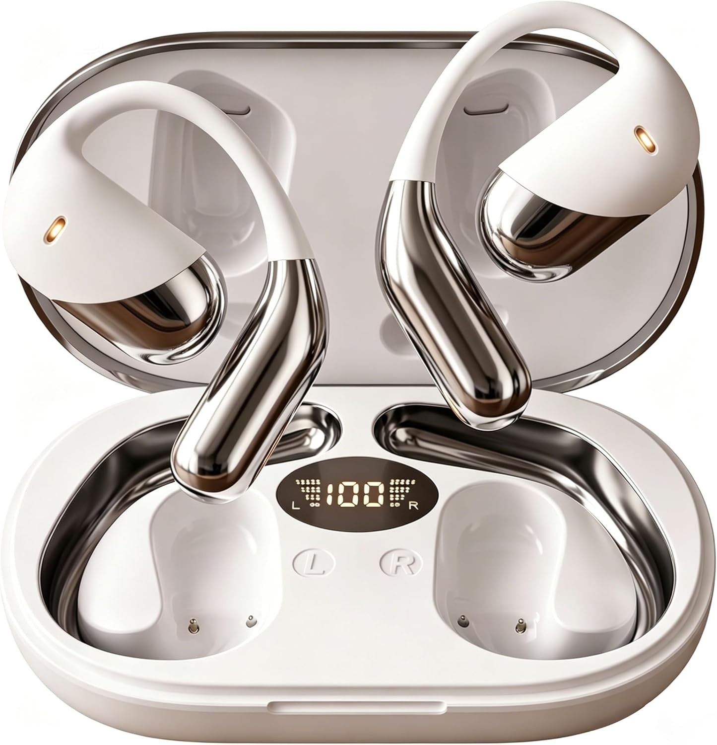 Paekole H5 AI Translation Earbuds: Real-Time 2-Way Language Rust & White