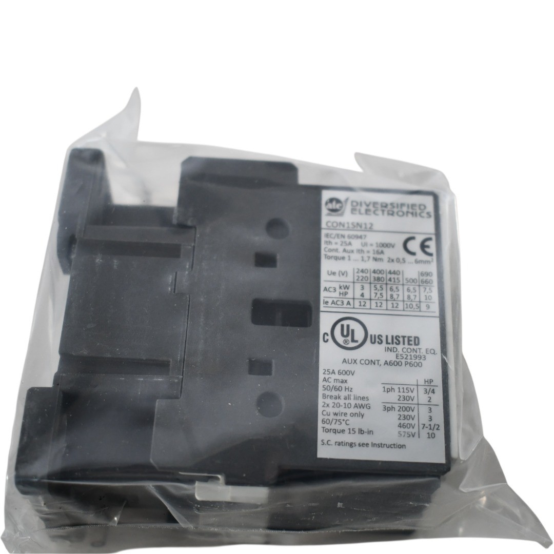 NEW ATC Diversified CON120A1SN12X 3 Pole 12A Contactor 120V AC Coil 1NO
