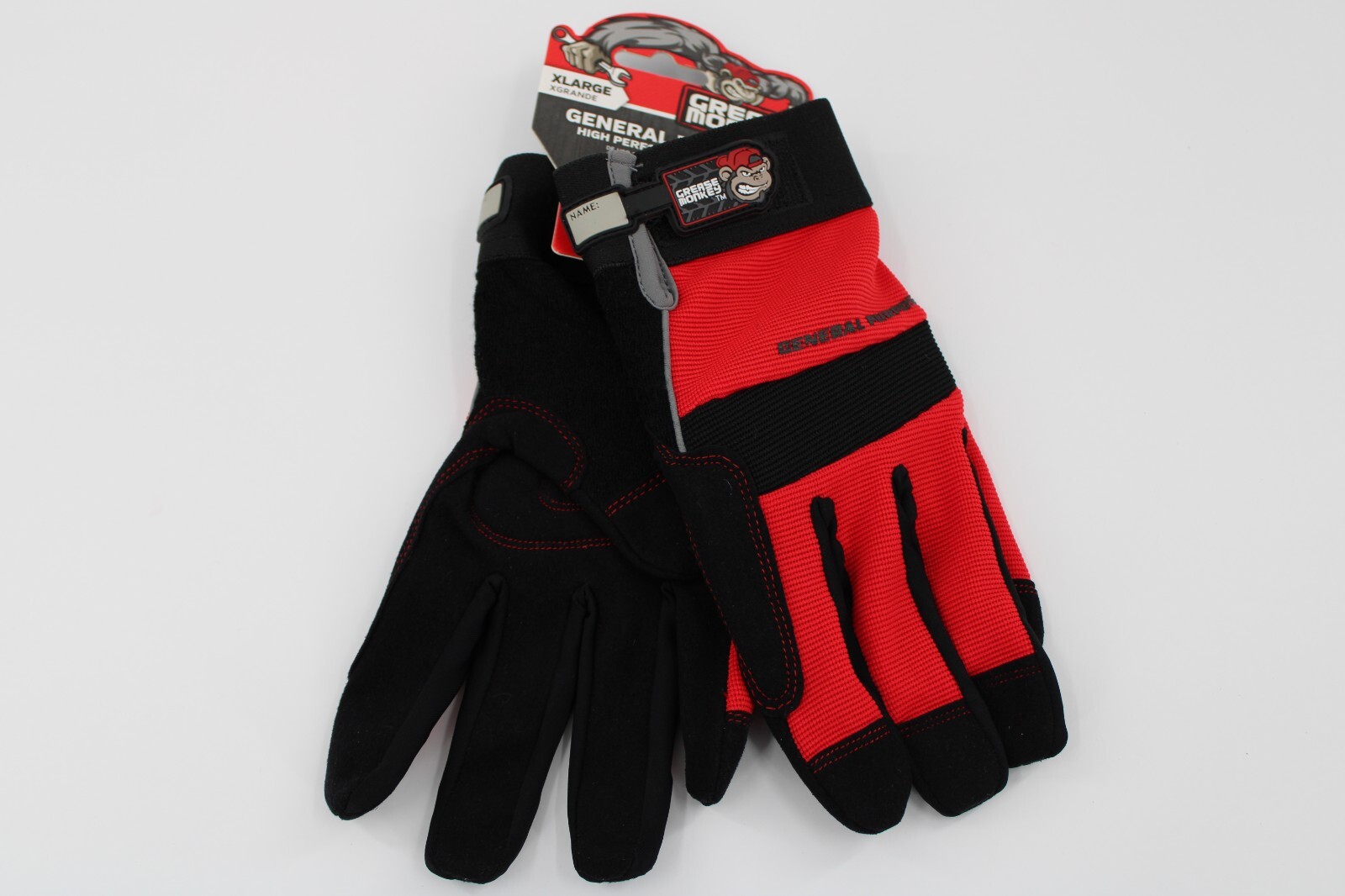 Grease Monkey Gloves SZ XL 1 PR General Purpose High Performance Washable Red