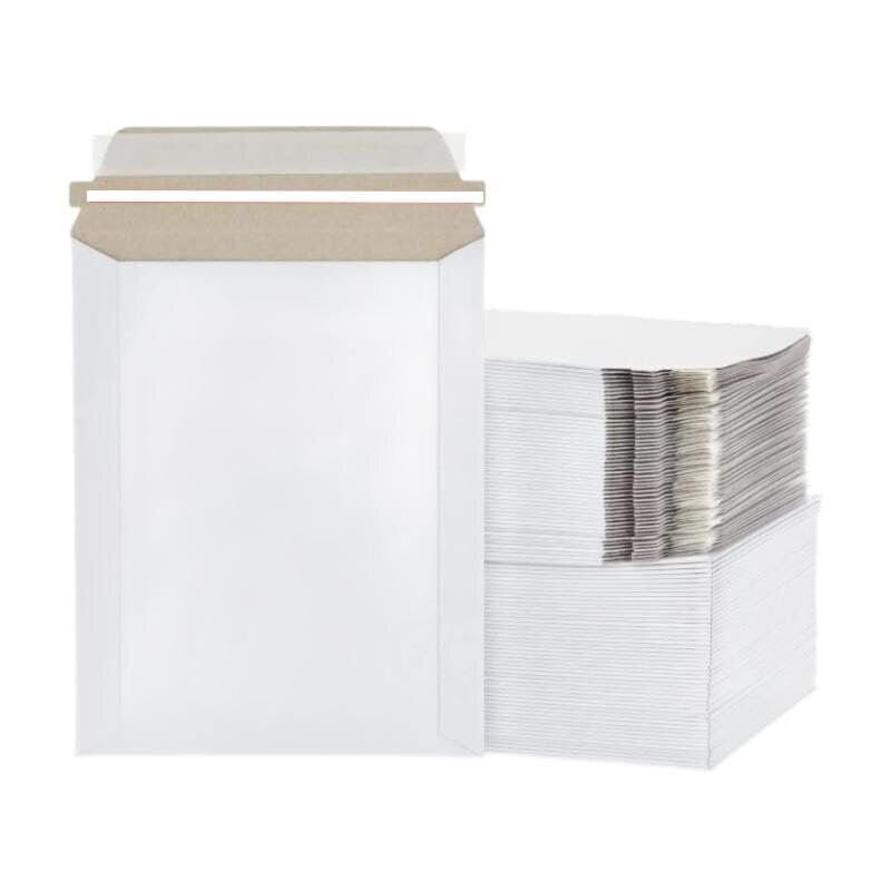 150 – 12.75″ x 15″ White Rigid Stay Flats Self-Seal Cardboard Envelope Mailers