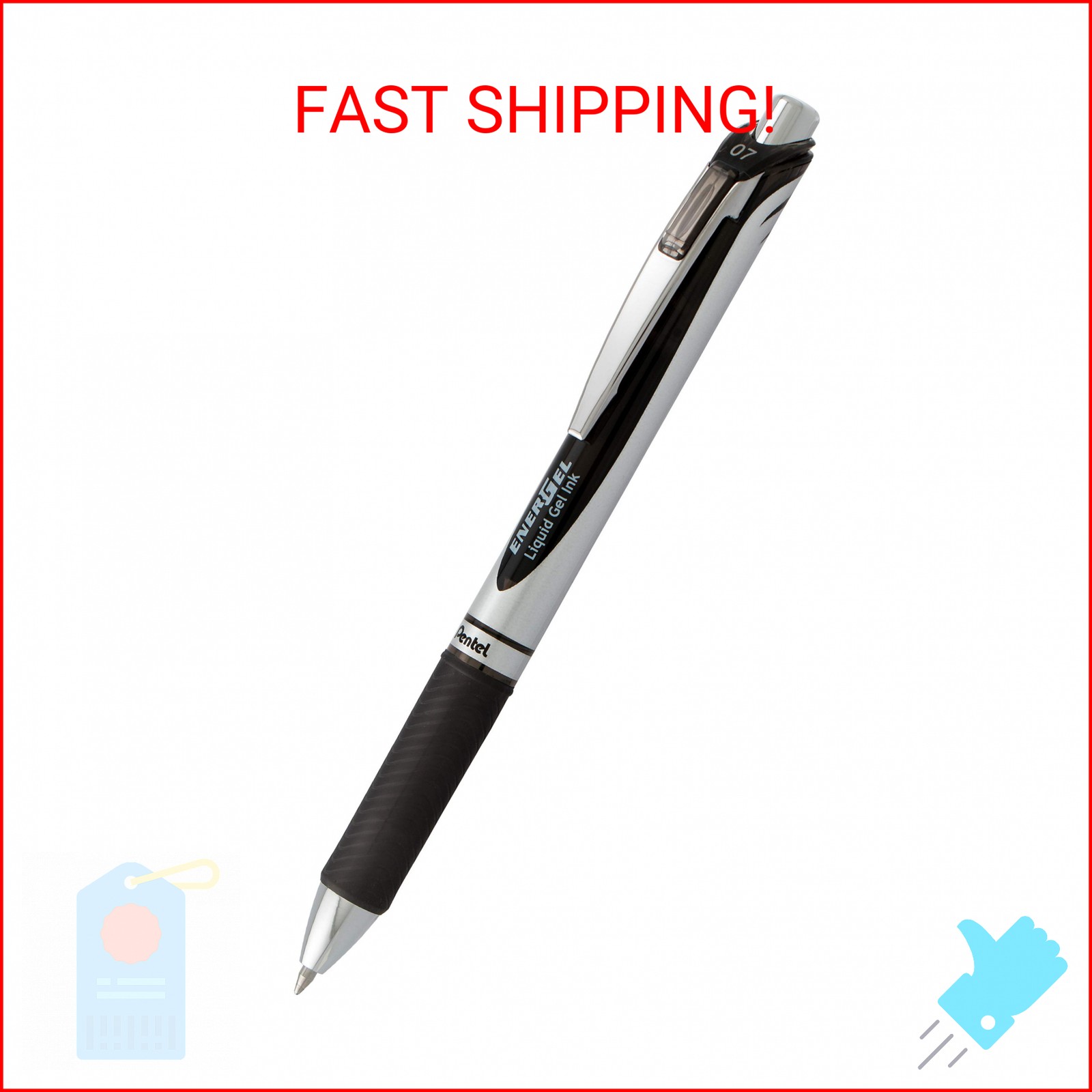 Pentel EnerGel RTX Liquid Gel Ink Pens, (0.7mm), Medium Line, Black Ink, Pack of