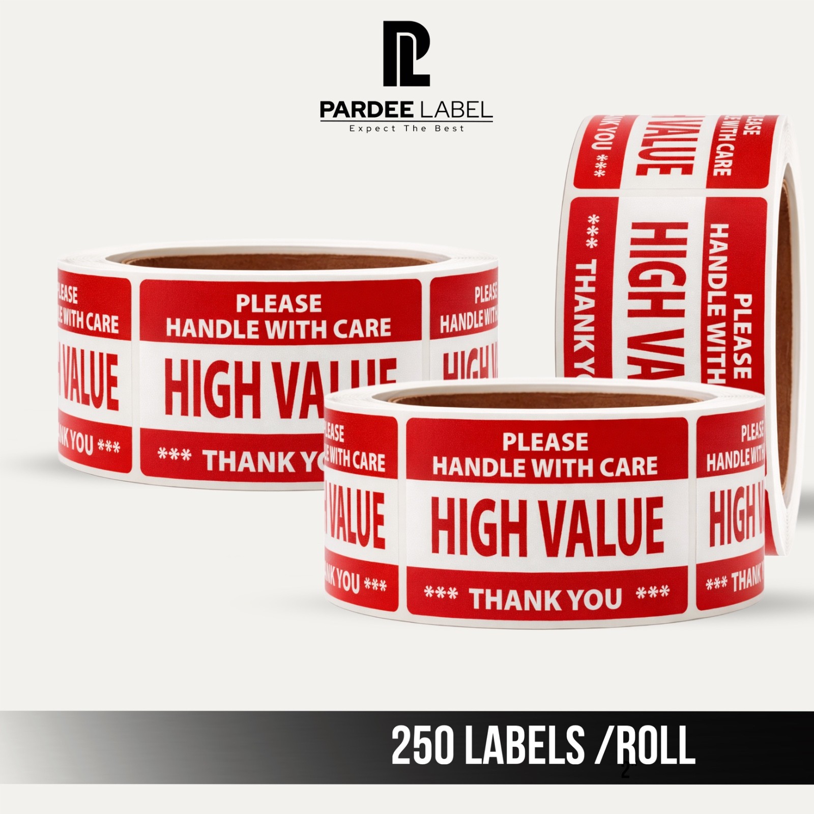 High Value Shipping Stickers – Handle With Care – 250/ Roll Red labels