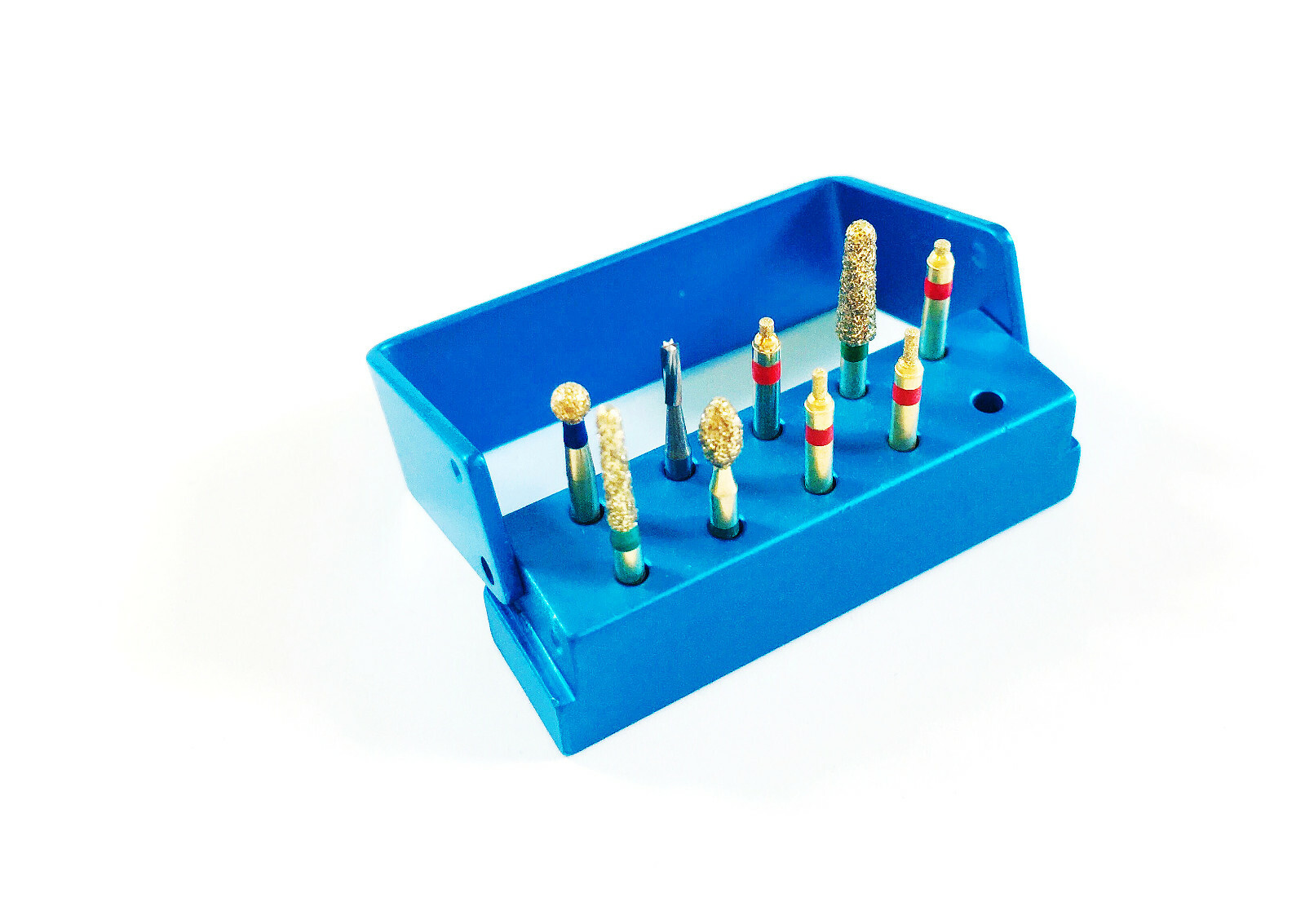 Dental Golden Diamond Burs SS Handle For Polish Reverse Preparation Kit 9pcs/Box