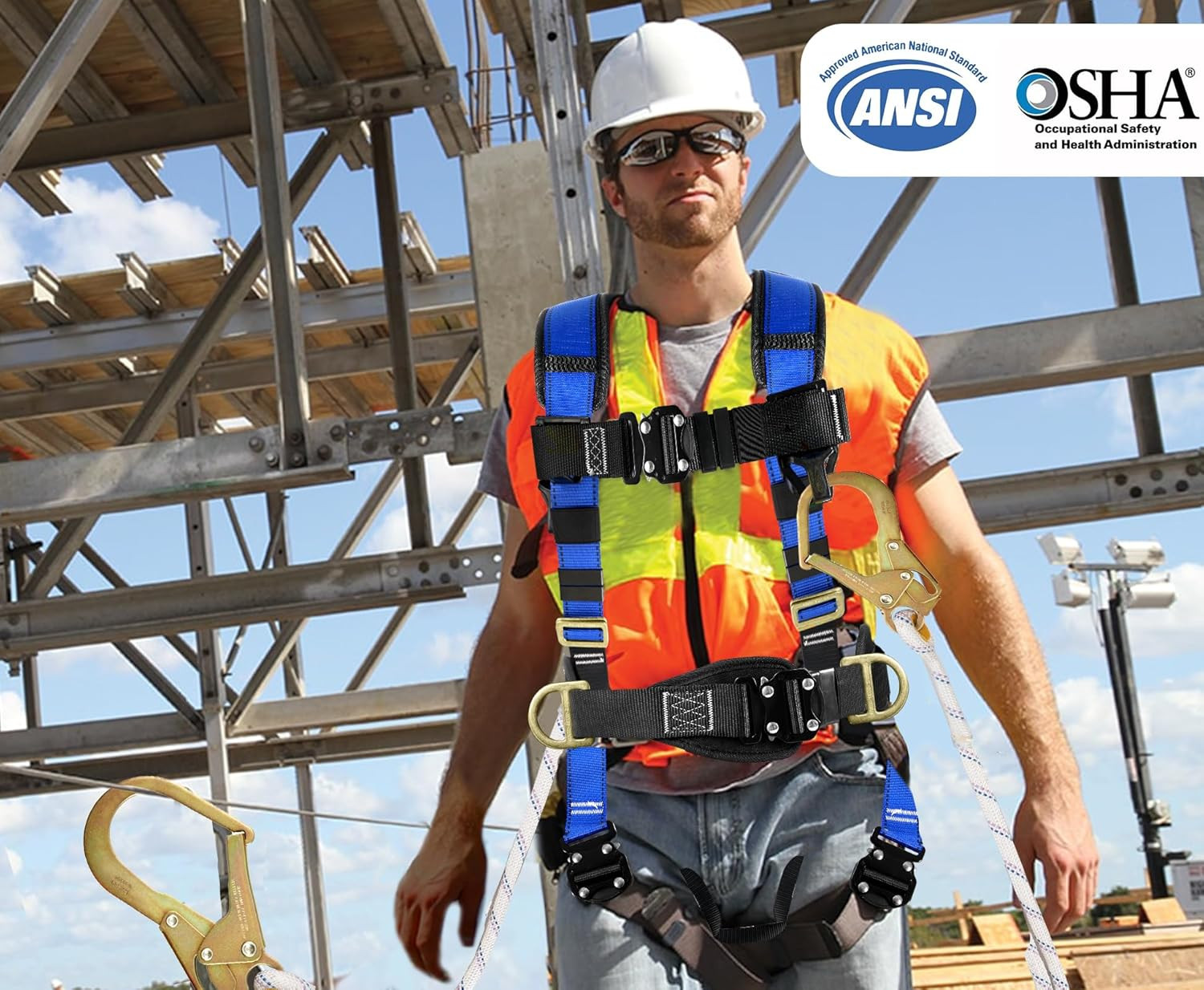 Arnes De Seguridad Construccion Con Sus Ganchos Para Escalar Roofing Trabajo Kit