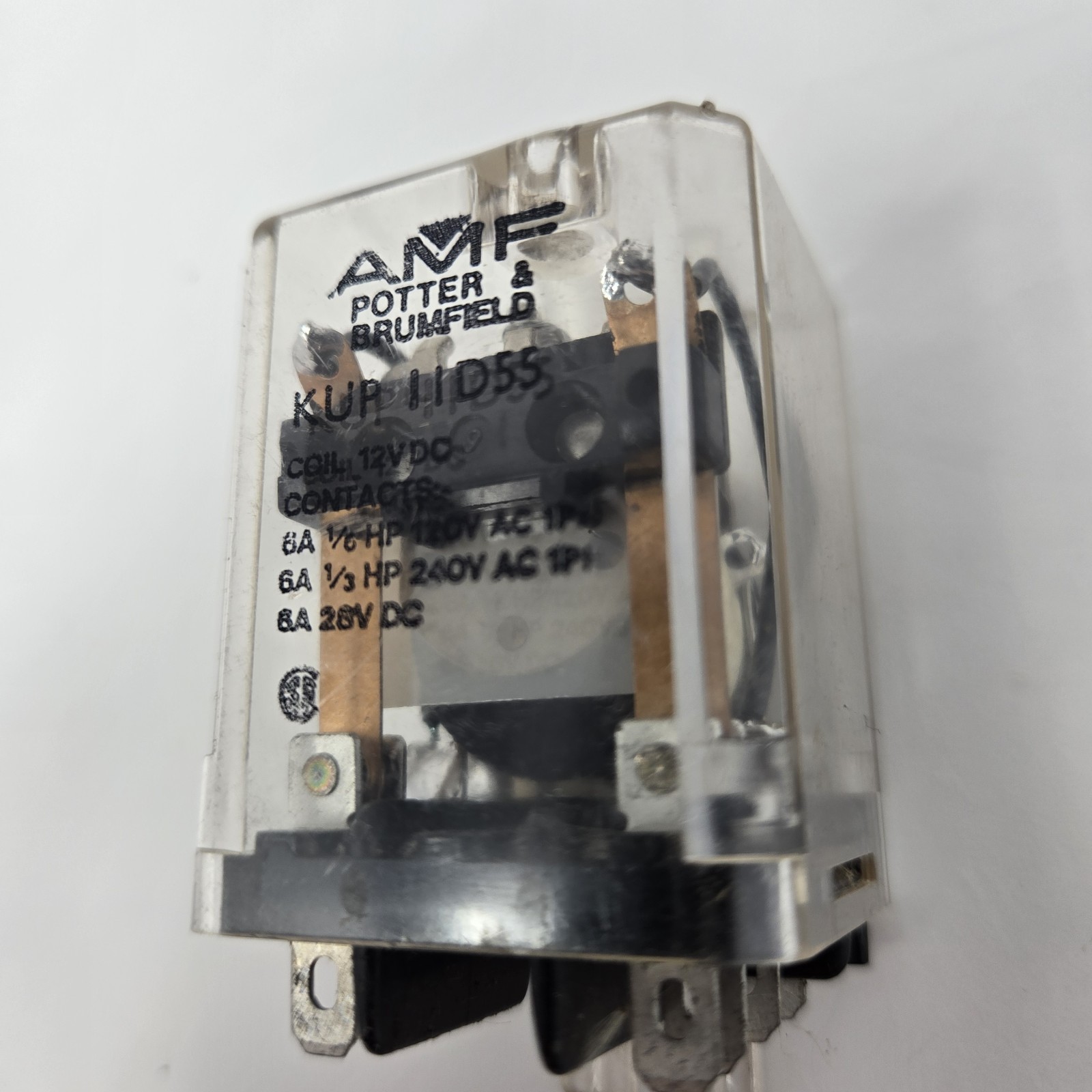 AMF Potter & Brumfield KUP-11D55 12VDC DPDT 8-Pin Plug-In Relay NOS Bench Tested