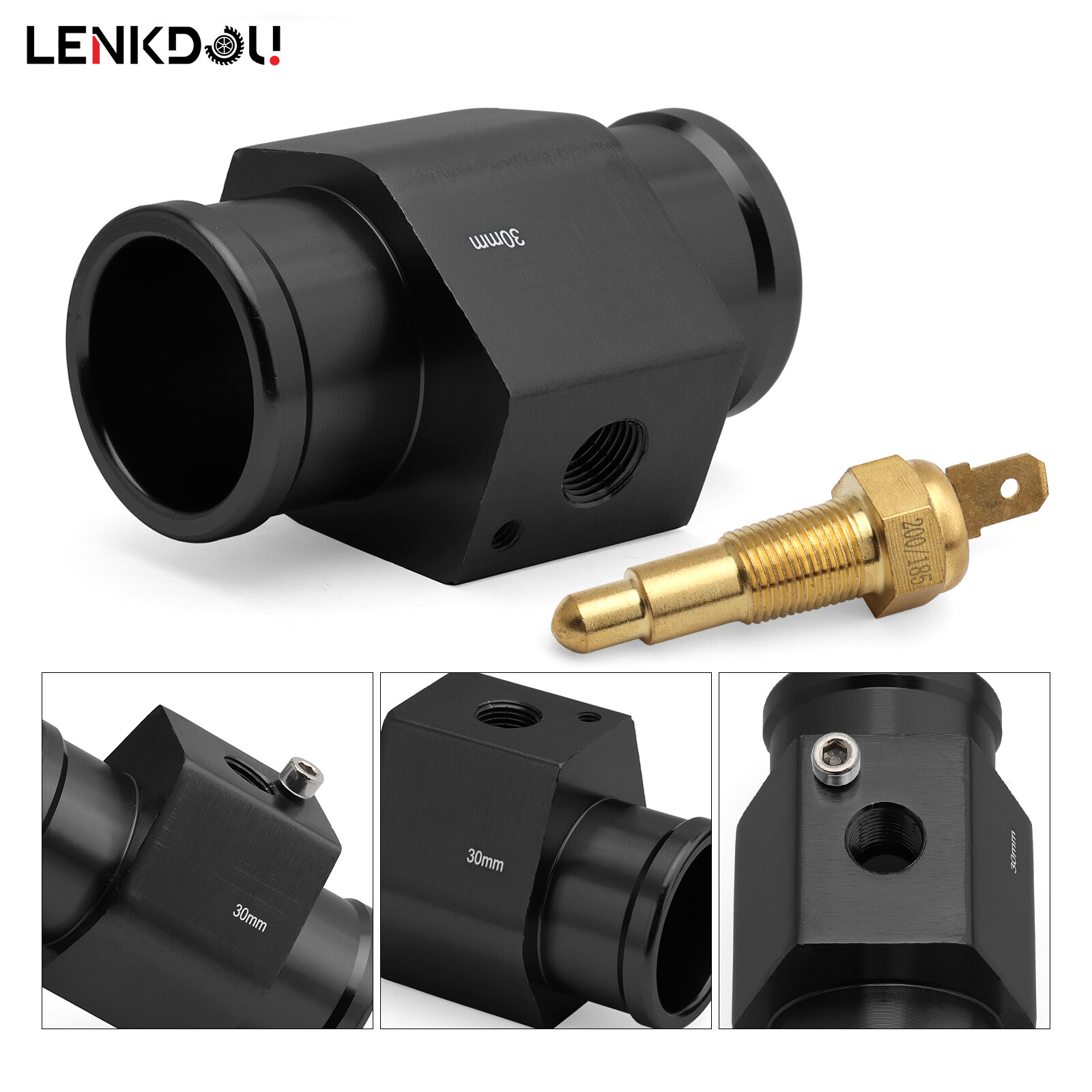 26~40mm Radiator Hose Fitting Universal Thermostat Switch Temp Gauge Sensor Kit