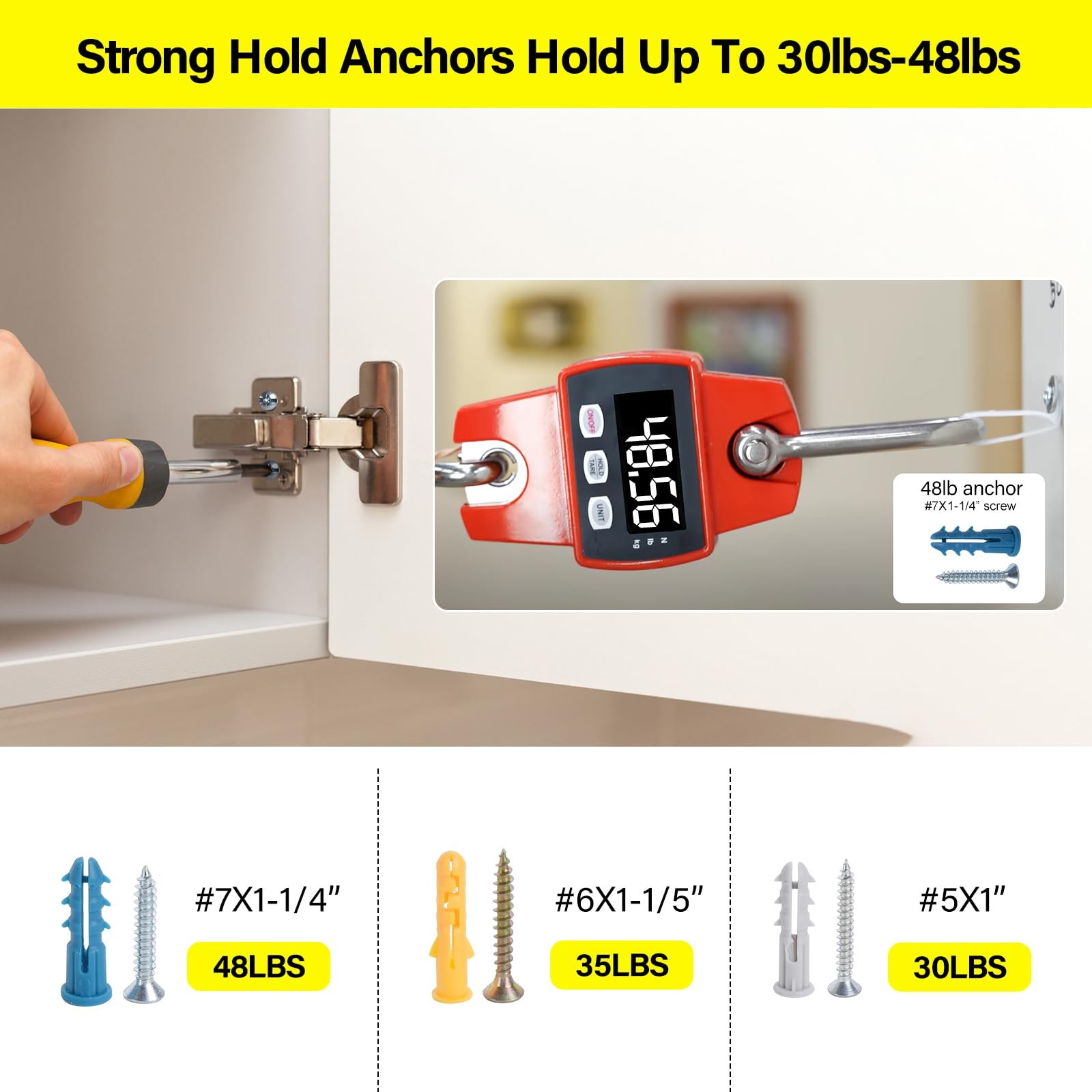 140PCS Drywall Anchors & Screws Kit – 3 Sizes Plastic Wall Anchors Assortment