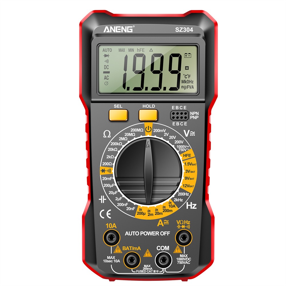 Digital Multimeter Voltmeter AC DC Volt Meter Ohmmeter Auto Range Tester US