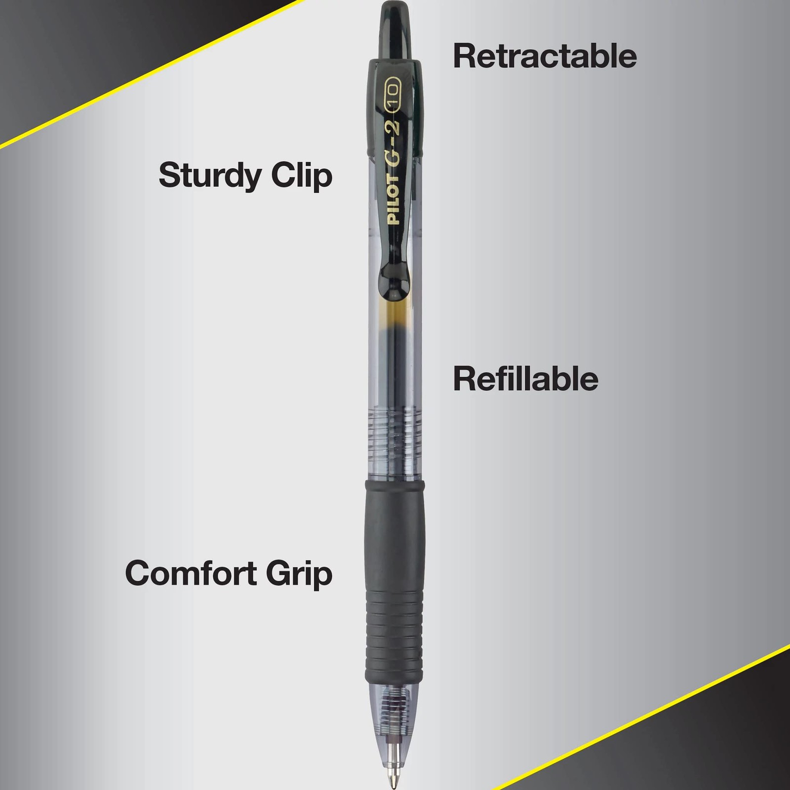 Pilot G2 Bold 10 Mm Black Gel Ink Pen Office Supply 1 Dozen 31256