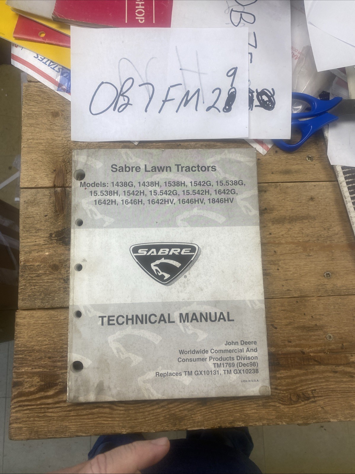 John Deere Sabre Lawn Tractor Technical Manual TM1769