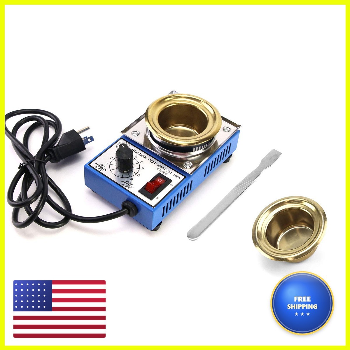 Qwork Solder Pot 150W 110V 50Mm Soldering Bath Titanium Plate Capacity 500G