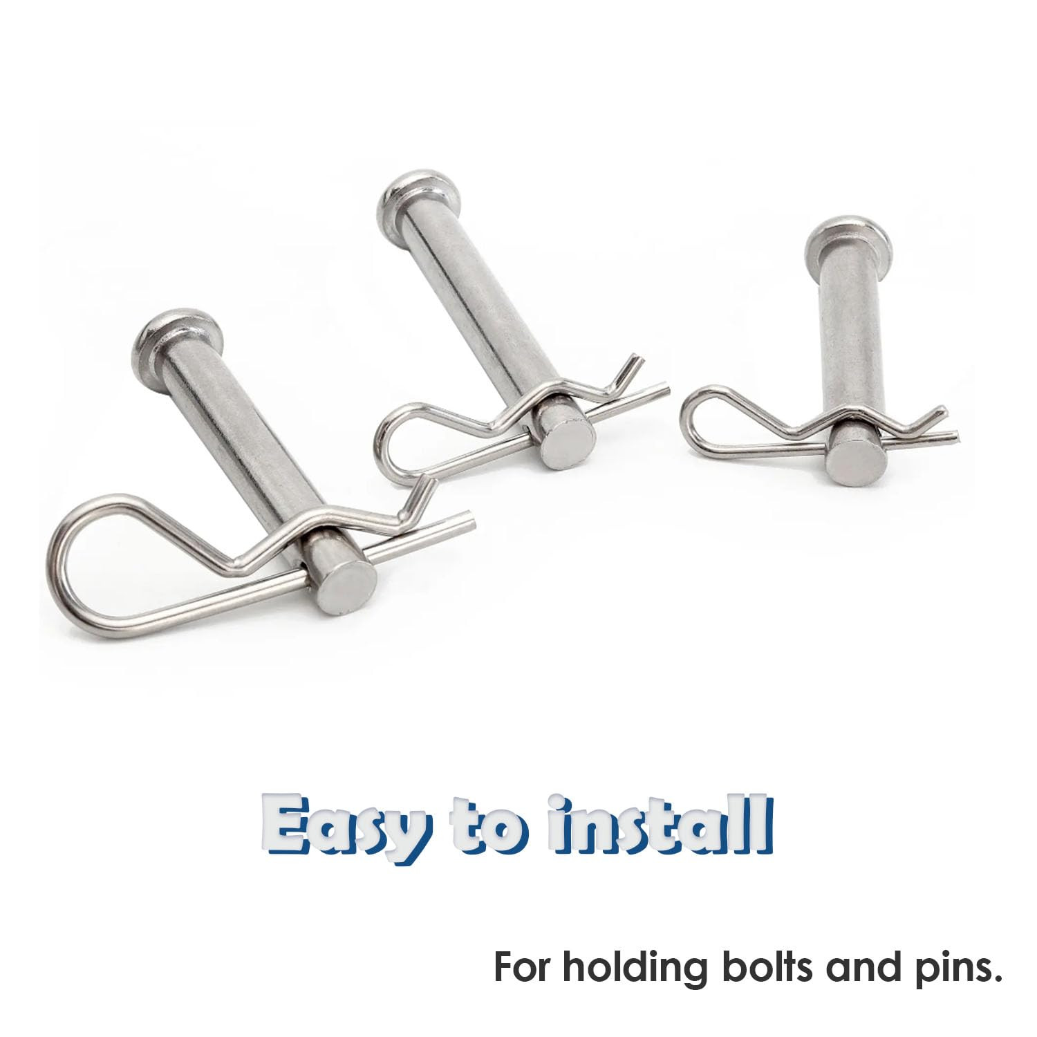 95PCS 7 Sizes Stainless Steel Hitch Pin Clip Assortment Kit R Shaped Cotter Pins