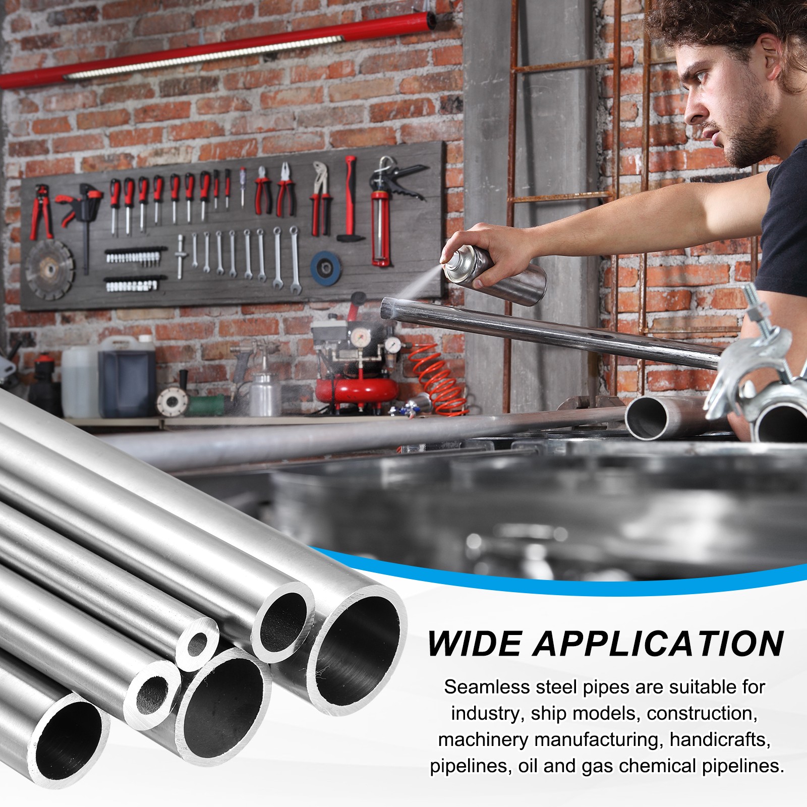304 Stainless Steel Tube 12mm ID 16mm OD 305mm Length Metal Pipe Tubing