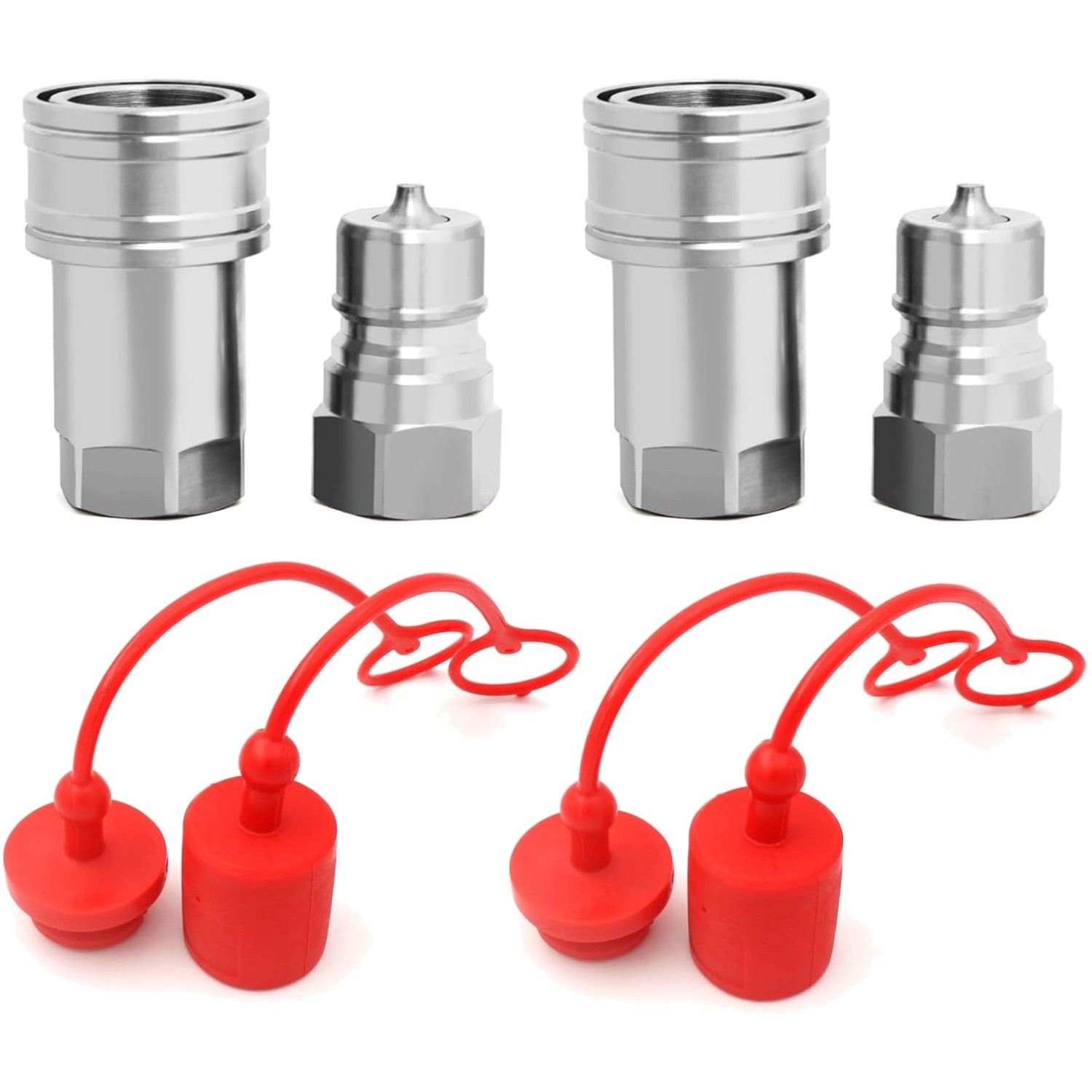 Hydraulic Quick Connect Coupler 3/8 NPT, Poppet Valve for High Pressure Systems
