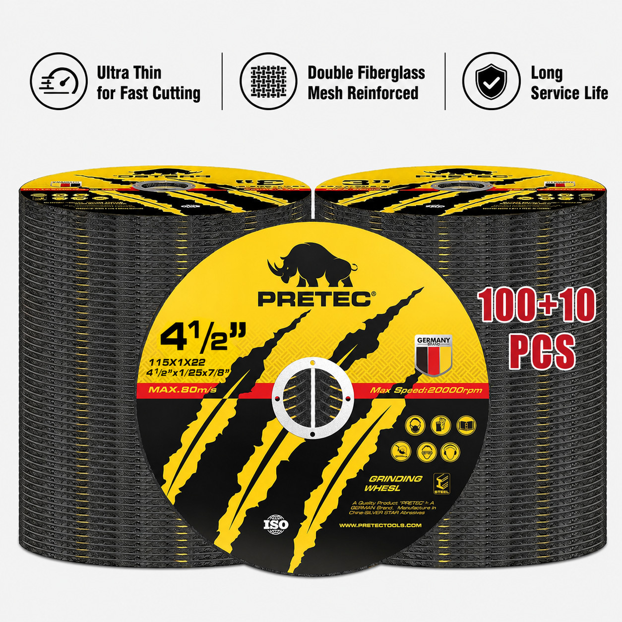 110Pack 4-1/2″ x .040″ x 7/8″ Cut off Wheels Stainless Steel Metal Cutting Discs