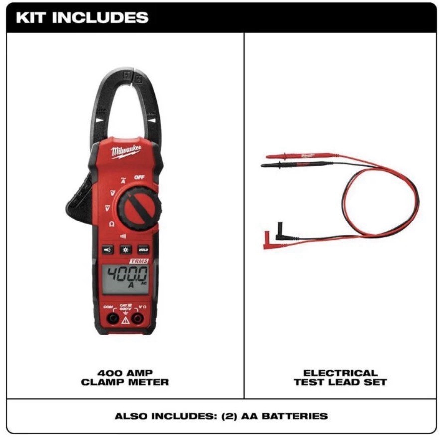 Milwaukee 2237-20 True RMS Clamp Meter – Works Great – Includes Test Leads