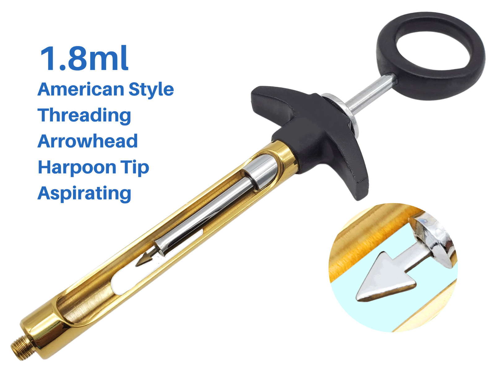Dental Syringe Aspirating 1.8ml Black & Golden ARTMAN