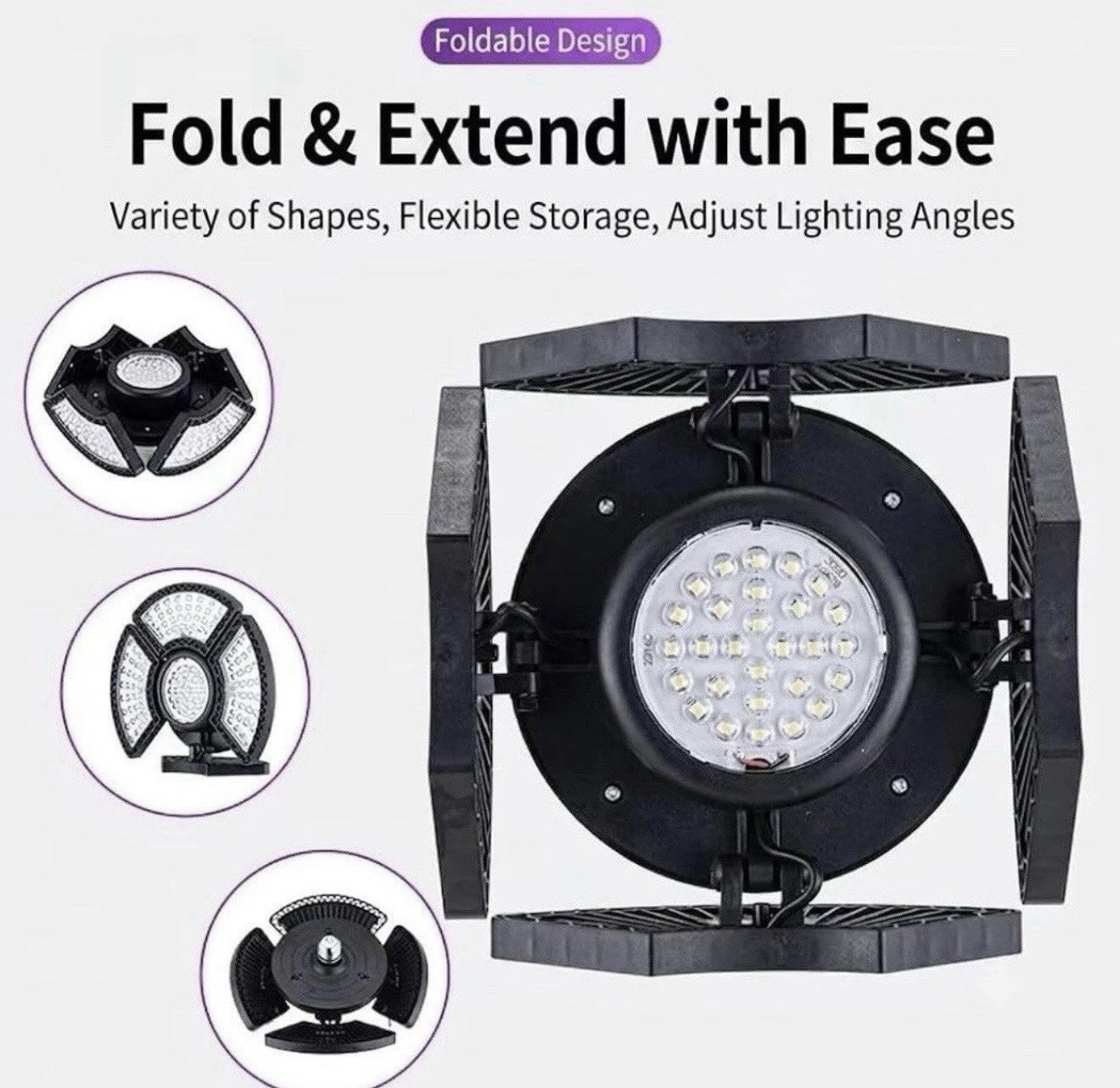 LED Garage Lights Bulb Led Shop Light with Deformable Panels Basement Ceiling