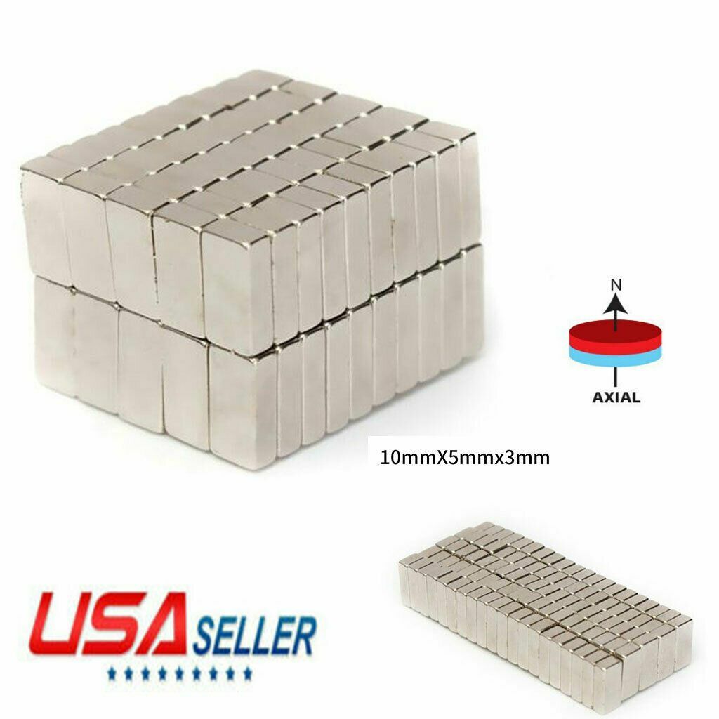 5-100pcs 10*5*3mm Rectangle N50 Super Strong Block Neodymium Rare Earth Magnets