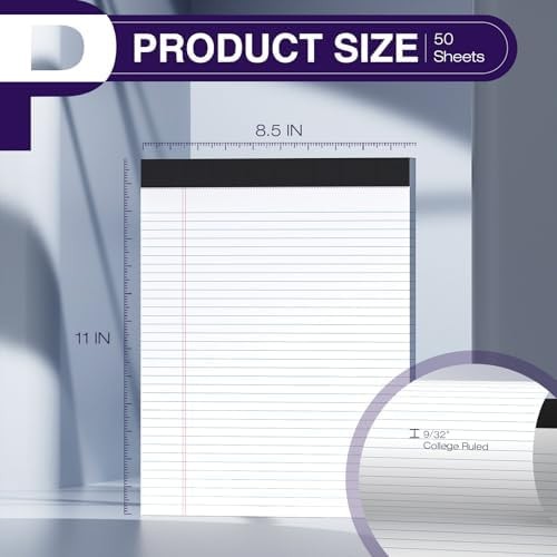 6 Pack Legal Pads 8.5 x 11 College Ruled 300 Sheets Note Pads 8.5 x 11 Notepa…