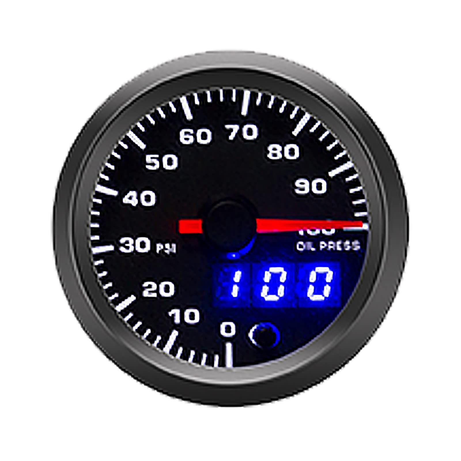 2-1/16″ 52mm Oil Pressure Gauge Kit 7 Color 0 to 100 PSI Pointer & … Fast Ship