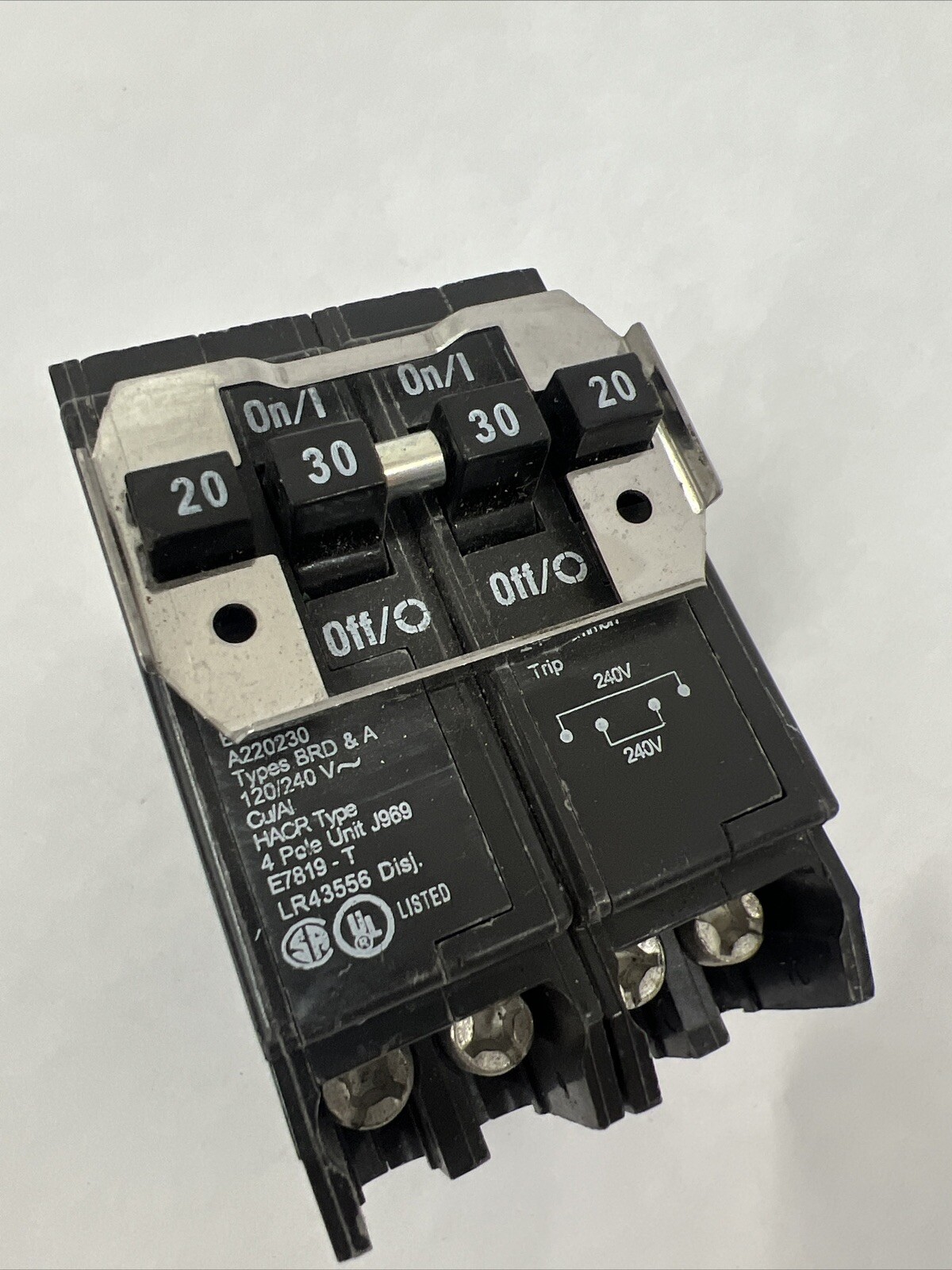 T&B TQQB 220250 Thomas Betts Quad Breaker 2-Pole 20A and 2 -Pole 50A
