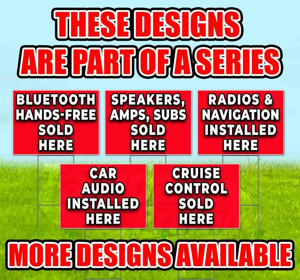 RADIOS AND NAVIGATION SOLD HERE Yard Sign Corrugated Plastic Bandit Lawn Decor