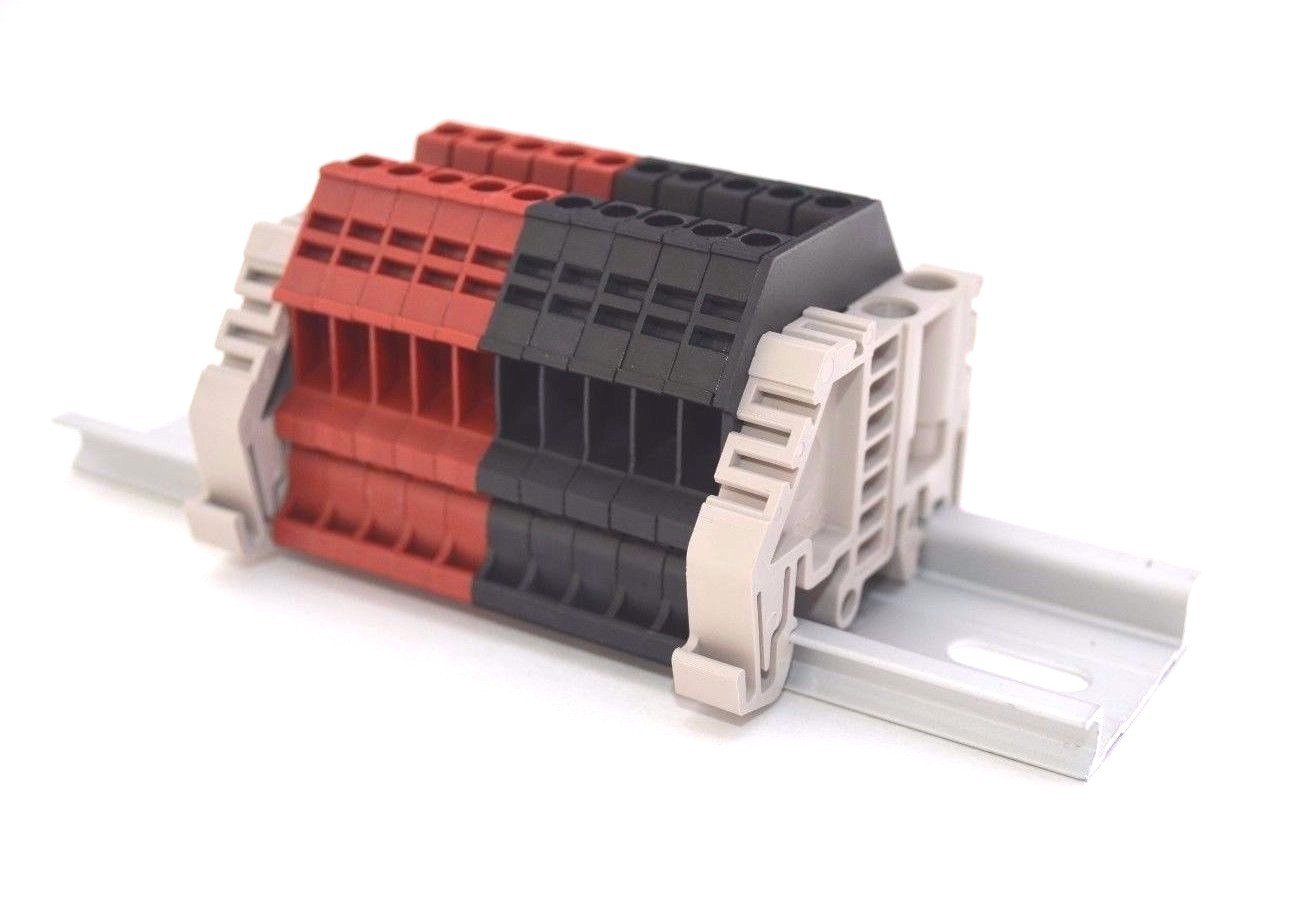 Assembly DK2.5N Red/Black 10 Gang DIN Rail Dinkle 12AWG 20A 600V