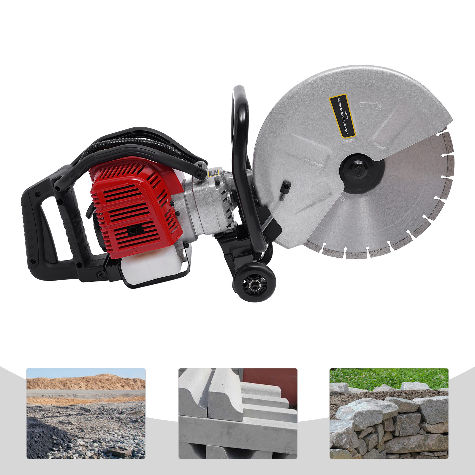 Gas Concrete Cut off Saw 2 Stroke 52 CC Cement Masonry Wet Dry Saw Cutter+Blade