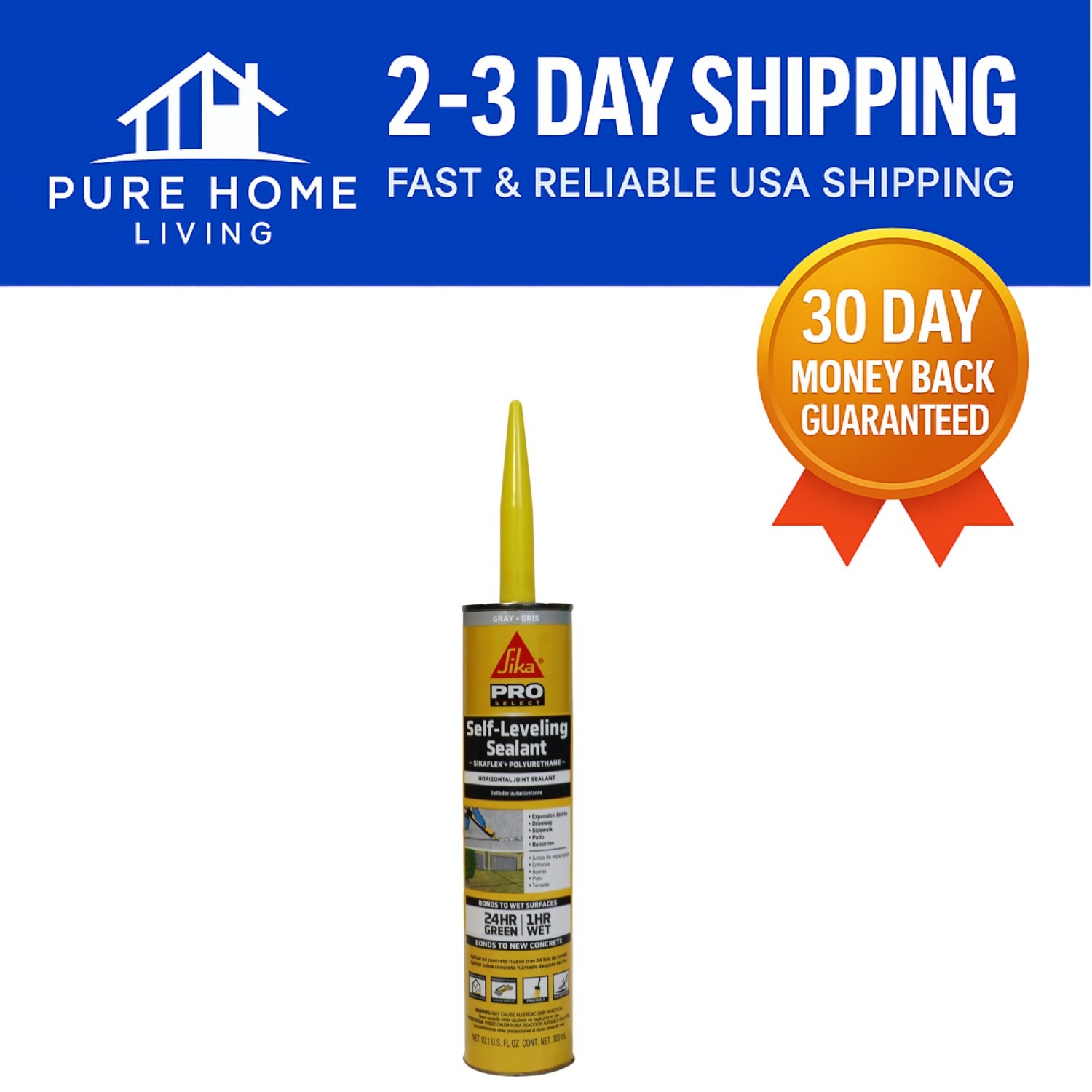 flex Self-Leveling Sealant – Gray Polyurethane, Waterproof, 10.1 fl oz Cartridge