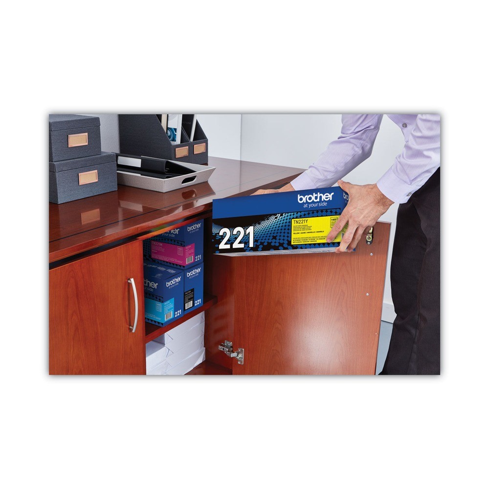 Brother TN221Y 1400 Page-Yield TN221Y Toner – Yellow New