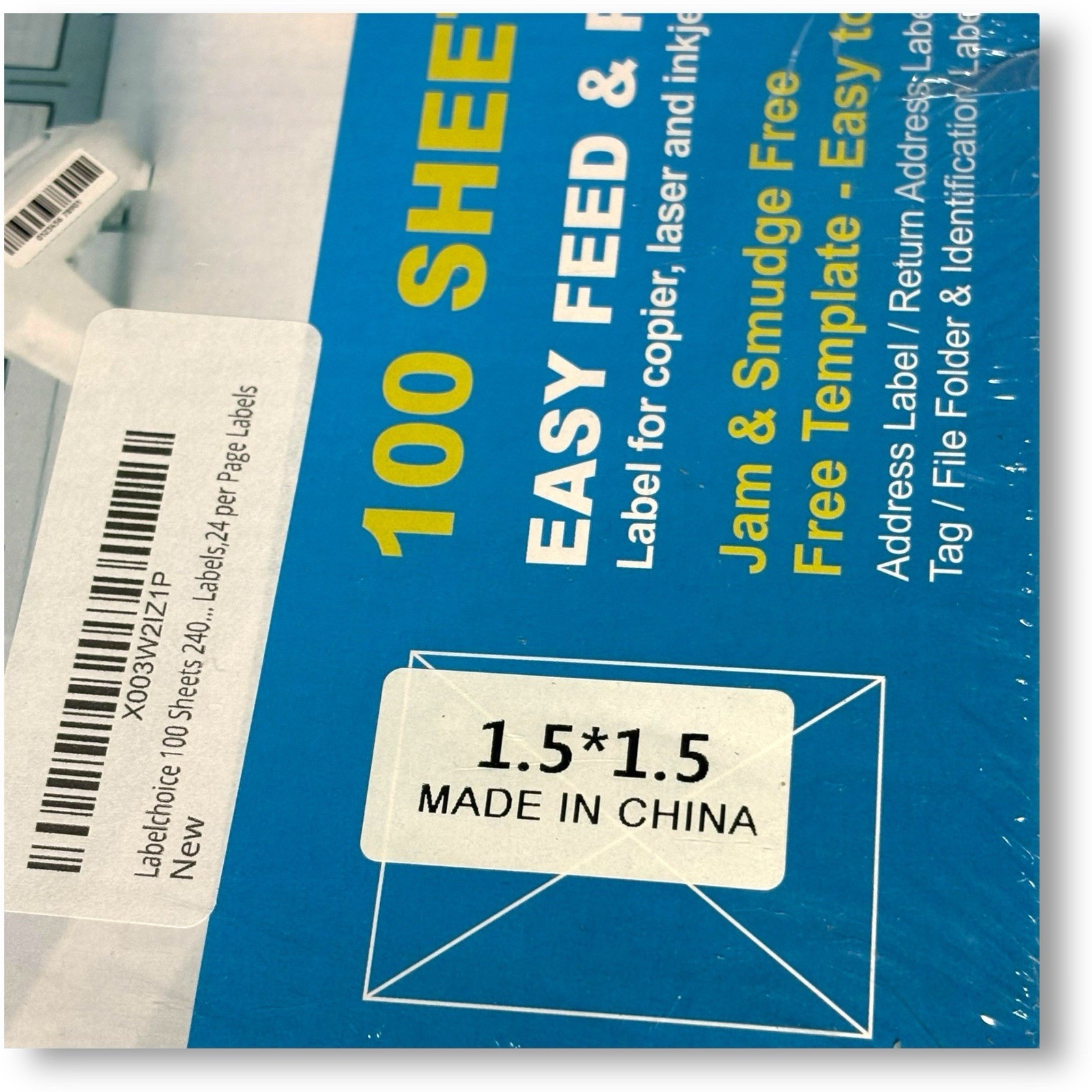 Label Choice Shipping Labels/FBA Labels/Return Address Labels 100 Sheets 1.5×1.5
