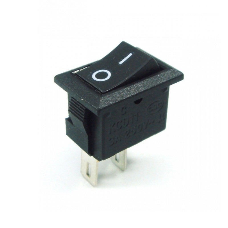 1/2″ x 3/4″ SPST On/Off Black Rocker Switch Rectangular DC 12V/5A 10A/125V AC
