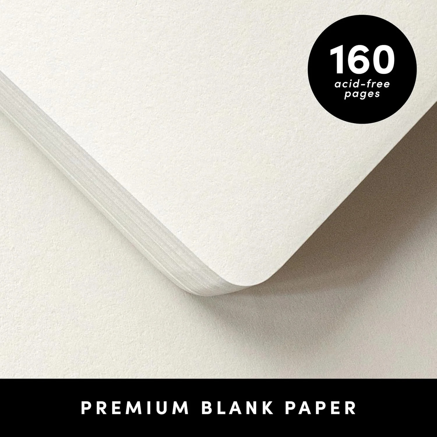 Blank Journal Notebook, (Black), 160 Pages, Medium 5.6 in x 8 in – 100