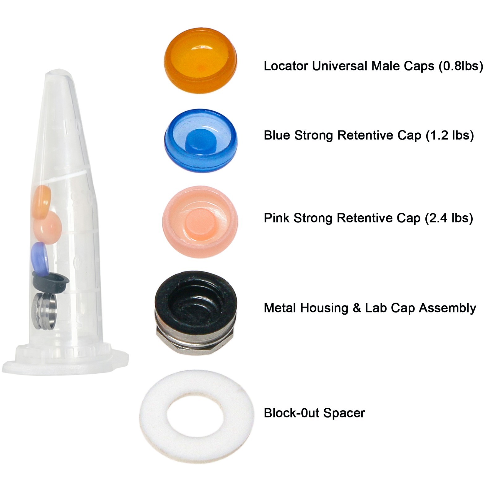 US Dental Overdenture Retention Caps For Implant Locator Abutment Inserts