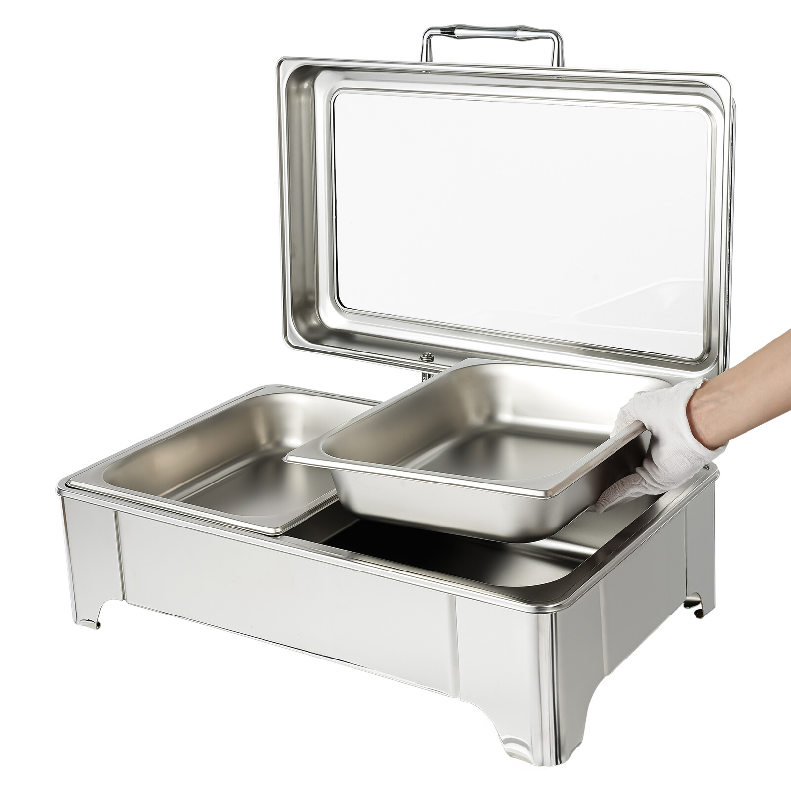 400W Electric Chafing Dish Buffet Catering Server Stainless Steel Food Warmer