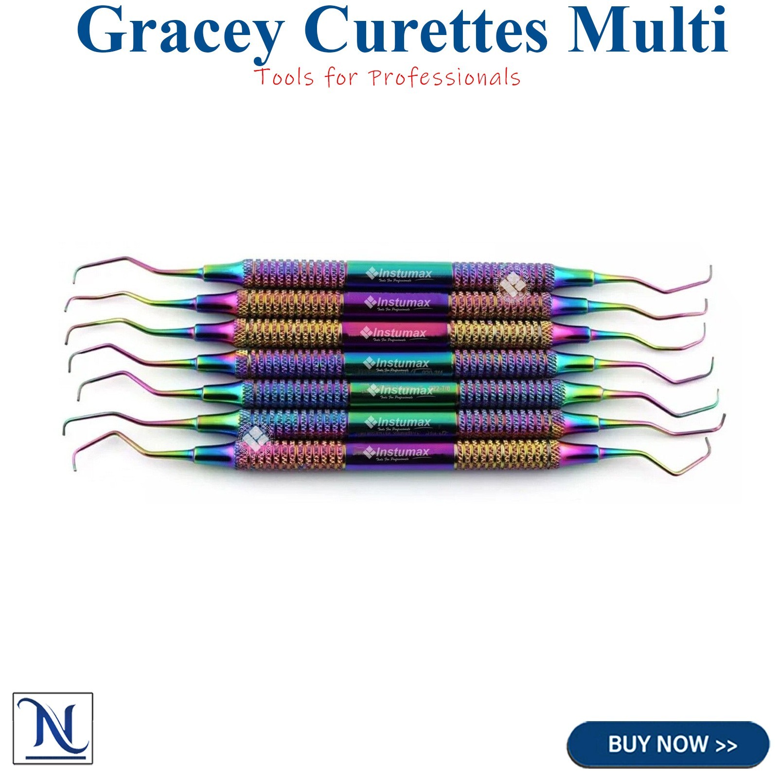 7 Pcs Dental Gracey Curettes Multi Color Periodontal Subgingival Scaling Scalers