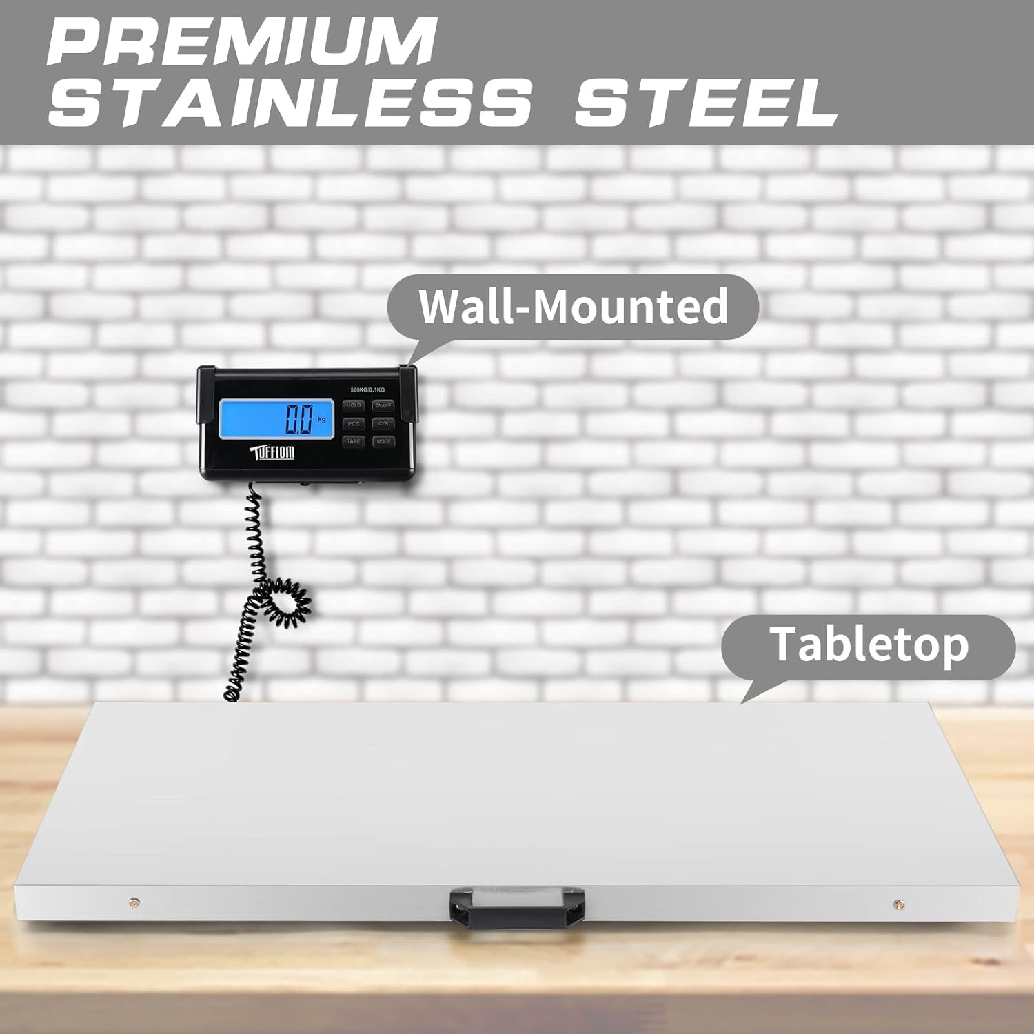 1100Lbs Capacity Stainless Steel Digital Animal Scale, Multi-Units (kg/oz/lb)