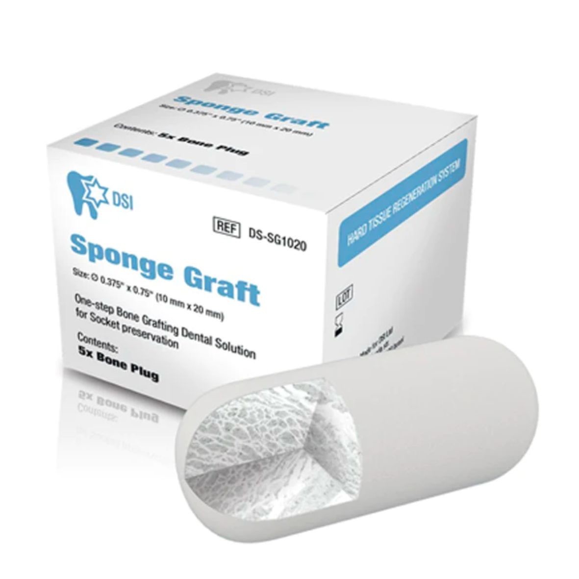 Dental 5 Sponges Grafting Plug Synthetic Collagen Sterile Surgical Bone Graft