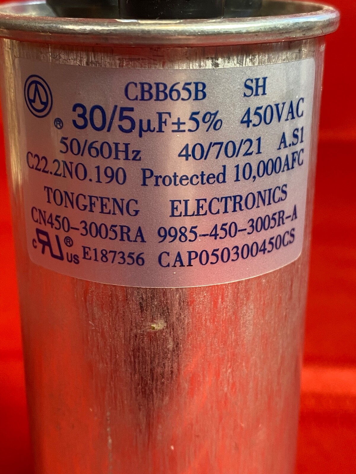 GENUINE OEM AMANA PTAC Dual Run Start Capacitor 30/5uF Pn CAP050300450CS 450 VAC